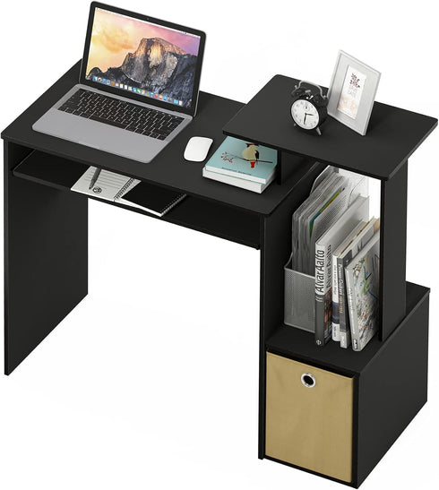 Furinno Econ Multipurpose Home Office Writing Desk, Black/Brown