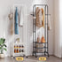 Furshus 4 Garment Rack with Wheels,Small Metal Coat Rack With Hooks,Freestanding Heavy Duty Clothing Rack with Shoe