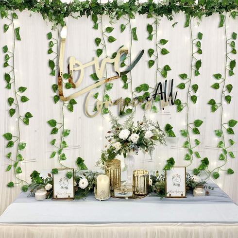 168 Feet Artificial Vines Greenery Garland, Faux Hanging Leaves Plants for Wedding Party Home Office Decorations
