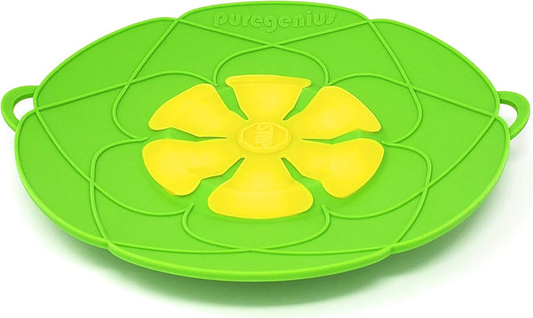 PureGenius Boil Over Spill Stopper Lid Cover, 10.2 inch (Green) Kitchen Tool for Pots Pans Lid Boil Over Prevention