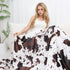 90"x90" SEEGU Full Size Blankets for Bed, Oversized Queen Cow Print Fleece Throw Blanket for Adults, Lightweight