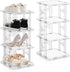 KALYLOC Shoe Rack - Plastic Vertical Shoe Organizer, 8 Tier Space Saver
