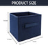 Small Storage Bins - Collapsible Fabric Organizer 3 Pack, 9.0"x7.5"x7.5" for Closet and Kids Toys, Blue