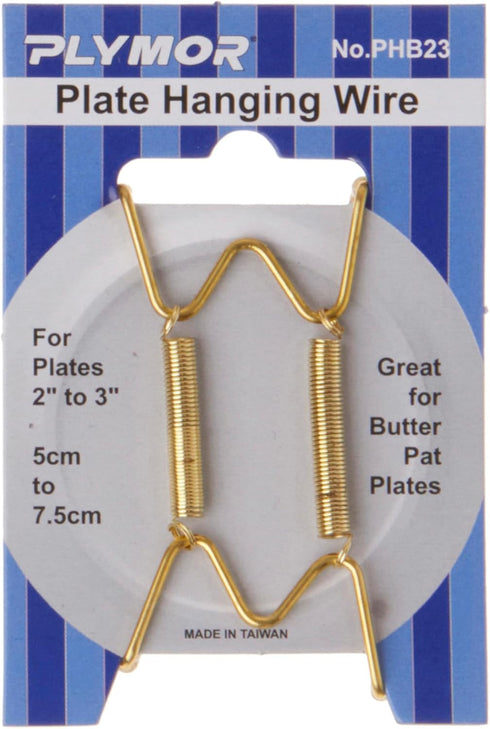Plymor Shiny Gold Finish Wall Mountable Plate Hanger, 2.25" H x 1.25" W x 0.375" D, Pack of 6