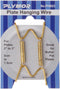 Plymor Shiny Gold Finish Wall Mountable Plate Hanger, 2.25" H x 1.25" W x 0.375" D, Pack of 6