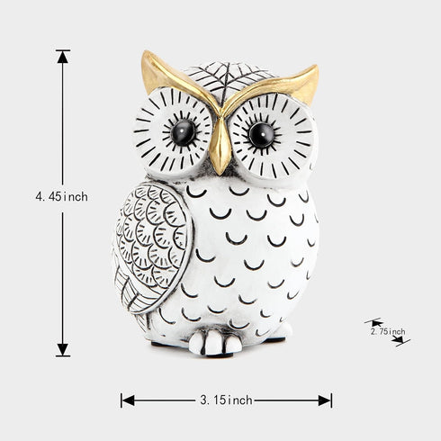 Owl Statue for Home Decor Accents,Owl Decor for Bookshelf Bedroom Living Room Office Table Desk Mantle TV Stand Boho
