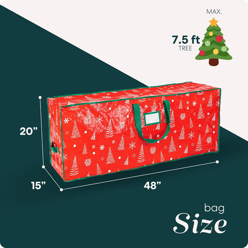 Handy Laundry Christmas Tree Storage Bag - Stores 7.5 Foot Artificial Xmas Holiday Tree, Zippered Bag, Durable Waterproof Material, Carry Handles. Protects Against Dust, Insects and Moisture. by Handy Laundry
