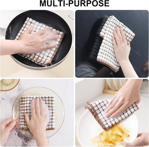 16 Pack 12 12 Inches Kitinjoy Cotton Terry Kitchen Dish Cloths, x Super Soft and Absorbent Dish Rags, Quick Drying Dish