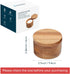 6oz KITCHENDAO Acacia Wood Salt Cellar Bowl Box, Elegant Kitchen Holder Container with Swivel Magnetic Lid to Store
