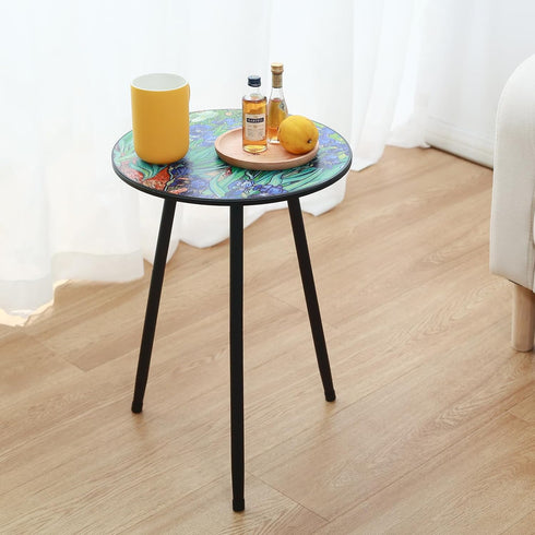 Outdoor Side Table Patio Side Tables for Outside End Tables Small Outdoor Table Round Patio Coffee Table Modern Metal