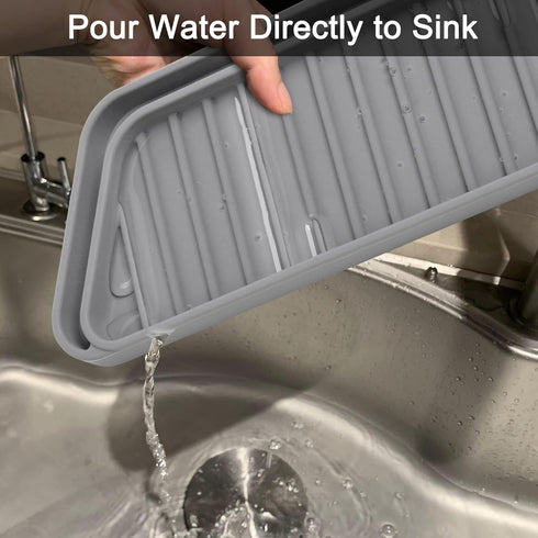 KindGa Refrigerator Drip Catcher Tray, Protector Ice and Water Dispenser Pan, Fridge Spills Water Pad Catch Basin for