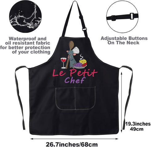 Rat Chef Kitchen Apron Rat Chef Gifts Le Petit Chef Adjustable Apron For Cooking Baking Grilling