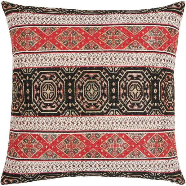 Persian Throw Pillow Covers Red and Black - 16 x 16 Inches