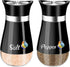 Salt and Pepper Shakers Set, 4 oz Black Kitchen Decor, Stainless Steel & Glass Spice Dispenser, Refillable Design