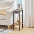 2-Tier BG240UBZ01 HOOBRO Narrow Side Table, Slim End Table with Charging Station, Skinny Nightstand with Open Storage