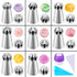 42 Pcs Russian Piping Tips Set, 8 Nozzles for Cake Decorating, 30 Pastry Baking Bags, 1 Cleaning Brush