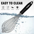 Walfos Whisk, Silicone Whisks Set of 5, Mini Stainless Steel Whisk and Non Scratch Coated Whisks for Blending