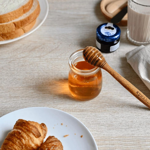 KYVANDO 2pcs, 6.3 Inch Brazilian Cherry Wood Honey Dipper - Durable & Warp-Resistant, Preserves Honey Purity