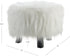 Linon Flokati Foot Stool, 16-Inch, White, 16"W x 16"D x 12.6"H