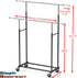 Simple Houseware Standard Double Rod Garment Rack in Black