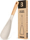 Cooking Spoon for Nonstick Cookware, Durable BPA-Free Matte Silicone Wood Handle Spoon for Mixing, Scoop, Khaki