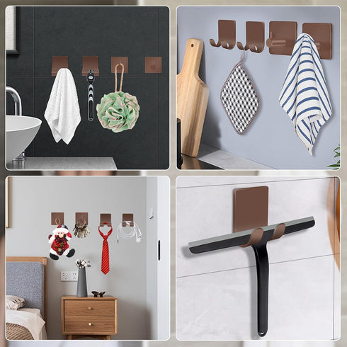 4 Packs CGBE Razor Holder for Shower, Shaver Holder and Hooks, Self Adhesive Wall Mounts for Bathroom, Damage Free