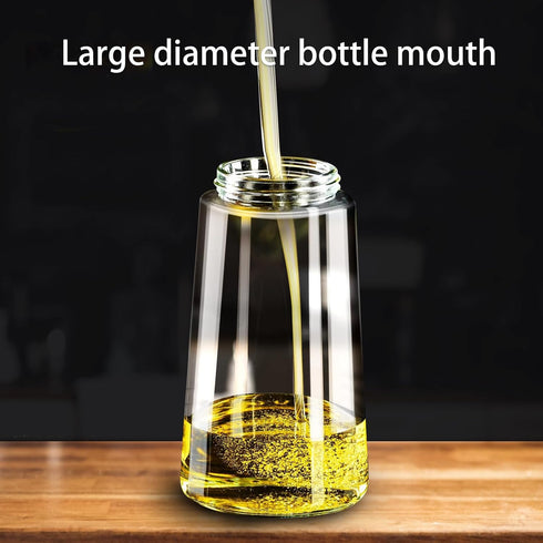 2 in 1 470ml Glass Oil Sprayer & Dispenser, Cooking Oil Spray Bottle for Kitchen, Salad, Baking, BBQ (Black)
