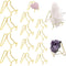 12 pcs Gold Metal Easel Stands, 3 Sizes Rock Display Stand for Crystals, Collectibles, Geodes, Coins, Plates