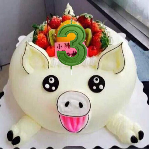 Green Number 6 2.76 Inches Large Number Candles Birthday Cake Topper Decoration for Anniversary Celebration Party