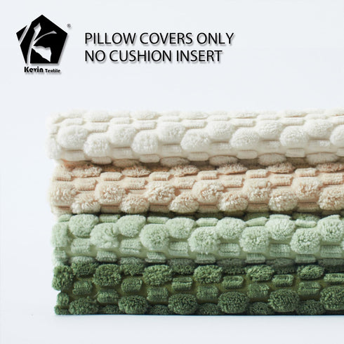 Pack 4 16x16 Inch, Kevin Textile Spring Throw Pillow Covers of Super Soft Boho Corduroy Decor Pillow Cases Mix