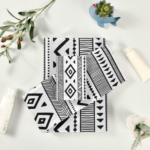 HATESAH Set Set 3 Piece,1 Towel,1 Towel,1 Bath Towels Soft Highly Absorbent Black White Native American Tribal Aztec