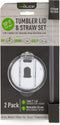 REDUCE Cold1 Tumblers or Mugs Replacement Lid (20-24oz) and Straw Set, Clear, BPA Free