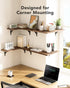 Set 4 Amada HOMEFURNISHING Corner Floating Shelves, of Corner Wall Shelves, Shelves for Wall Decor, Corner Wood Shelves
