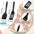 Mini Silicone Brownie Serving Spatula Set, Flexible Non-Stick Cooking Spatula for Flipping Eggs and Crepes (Black)