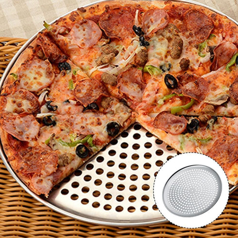 Yardwe Pizza Pan for Oven, 8 inch Nonstick Round Pizza Baking Sheet, Stainless Steel Pizza Pan with Holes, Nonstick Bakeware for Home Baking Kitchen Oven Restaurant (8 inch) by Yardwe