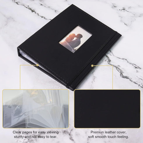 Vienrose Instax Mini Photo Album Book, Holds 208 Pictures 2x3 for Fujifilm Instax Mini Cameras, Kpop Photocard Black