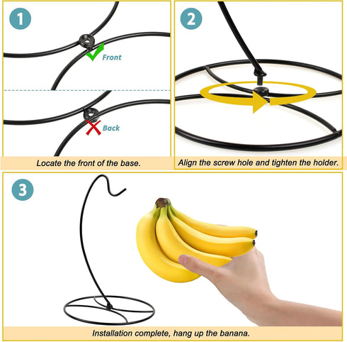 Sankoly 1-Pack Countertop, 15LB Banana Holder Stand, Sturdy Banana Hanger Hook for Kitchen Metal Modern Banana Stand