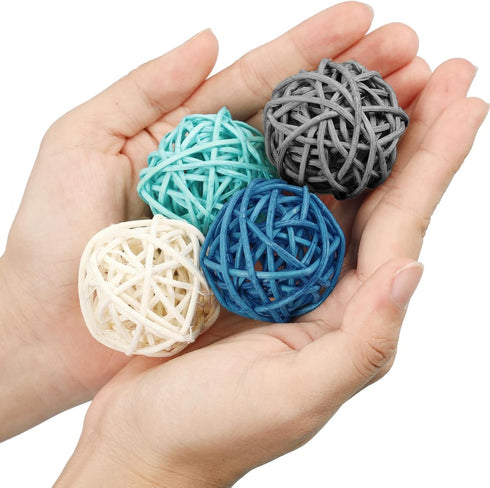 72 Pcs Wicker Rattan Decorative Balls, Centerpiece Fillers for Spring Summer Craft, Wedding Party, Potpourri Decor