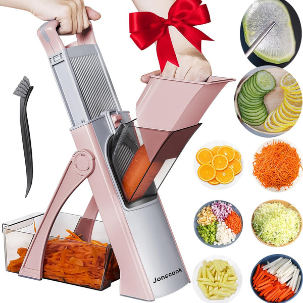 Jonscook Safe Mandoline Food Slicer for Kitchen - Vegetable Chopper With Adjustable