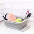 SAMMART Collapsible Dish Drainer with Drainer Board - Foldable Drying Rack Set - Portable Dinnerware Organizer (Grey)