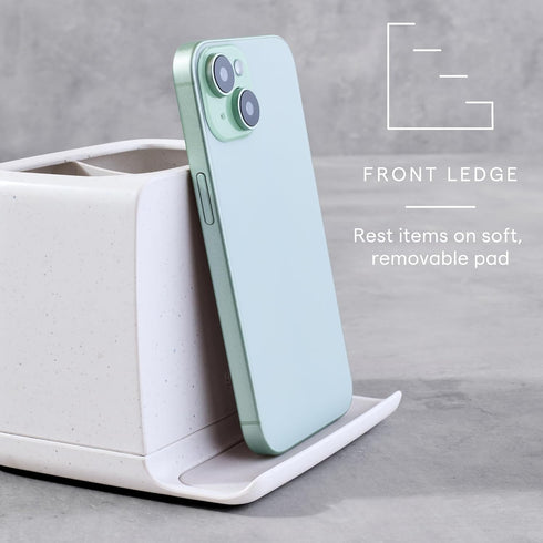 2-Slot, Counter YouCopia The Ledge Toothbrush Holder, Bathroom Vanity Organizer with Cord Slots, Removable Base