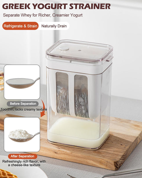 Tendiren 19oz/562ml Juice(1Pack) Yogurt Strainer, Thick Greek Yogurt Milk Filter, Food Strainer, Greek Yogurt Strainer