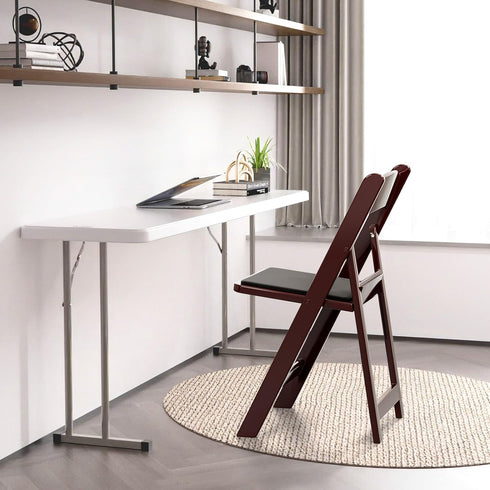 1 VINGLI Resin Folding Chairs with Cushion, Foldable Plastic Chair with Comfortable Padded Seats, Perfect for Event