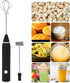 Mini Electric Blender Rechargeable Whipper 3 Modes Handheld Milk Frother with Detachable Probe Adjustable Foam Maker Blender for Frappe Hot Chocolate Cream by Natudeco