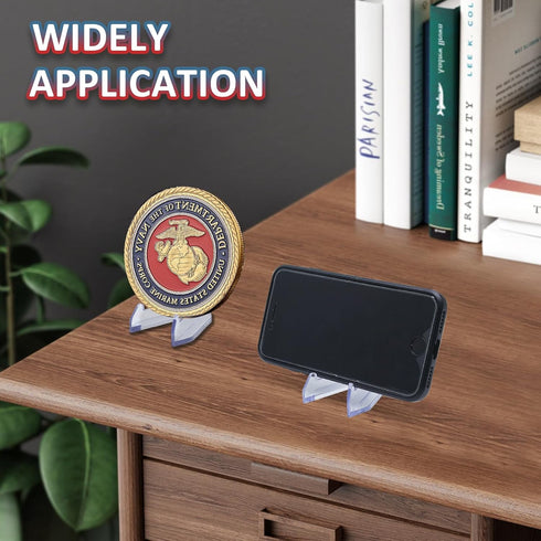 6 Pack Acrylic Easel Stand for Display, Plastic Sports Card Holder, Coin Display for Books, Pictures