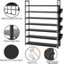 7 33.3in 11.2in 48.7in 28-35 OYREL Large Capacity Tier Shoe Rack, Black, Wide x Deep x Tall, Holds Pairs of Shoes
