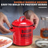 46OZ Bacon Grease Container with Strainer - Large Red Kitchen Oil Storage Can, Food Saver Bin with Lid | Farmhouse