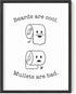 HAUS AND HUES Funny Bathroom Decor & Prints, Bathroom Humor Wall Decor, 12" x 16" UNFRAMED (Beard/Mullet)