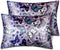 Silk Satin Pillowcase for Hair and Skin, Soft Standard Size Pack of 2, Wrinkle and Fade-Resistant, Purple Butterflies