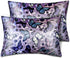 Silk Satin Pillowcase for Hair and Skin, Soft Standard Size Pack of 2, Wrinkle and Fade-Resistant, Purple Butterflies